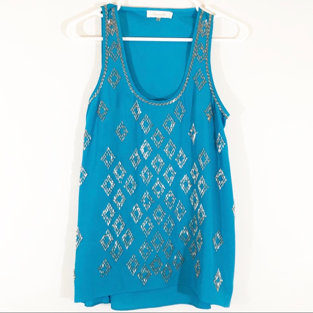 SUGARLIPS BEADED DIAMOND TRAPEZE TANK - SZ S